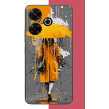 Aksesuarist Redmi 13 Uyumlu Sarı Şemsiyeli Kadın Baskılı Silikon Kılıf