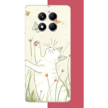Aksesuarist Redmi Note 14 Pro Plus Uyumlu Mutlu Kedi Baskılı Silikon Kılıf