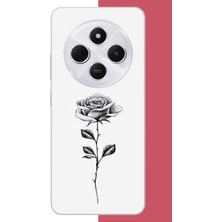 Aksesuarist Redmi 14C Uyumlu Siyah Gül Baskılı Silikon Kılıf
