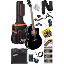 Die Grup Midex XC-300XBK-AMP Profesyonel Amfili Siyah Elektro Akustik Gitar