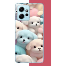 Aksesuarist Redmi Note 12 4g Uyumlu Sevimli Renkli Köpek Baskılı Silikon Kılıf