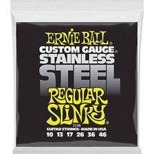 Die Grup Ernie Ball Düzenli Slinky Paslanmaz Çelik Yara Elektro Gitar Telleri, Ölçü 10-46