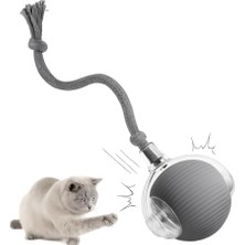 Die Grup Akıllı Kedi Oyuncağı – Otomatik Yuvarlanan Interaktif Top, Hareketli Kuyruklu, USB Şarjlı, LED Işıklı, 3 Oyun Modu – Eğlenceli Evcil Hayvan Oyuncağı – Gri