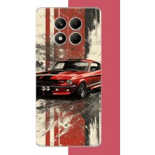 Aksesuarist Redmi Note 14 Pro 4g Uyumlu Kırmızı Mustang.jpeg Baskılı Silikon Kılıf