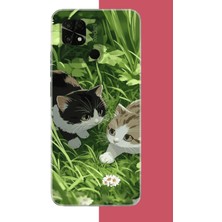 Aksesuarist Redmi 10C - Poco C40 Uyumlu Yavru Kediler Baskılı Silikon Kılıf