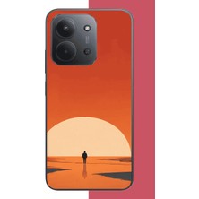 Aksesuarist Redmi 15C Uyumlu Retro Güneş Batımı Baskılı Silikon Kılıf