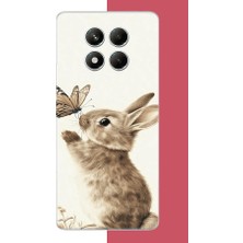 Aksesuarist Redmi Note 14 Pro 5g Uyumlu Kelebekli Tavşan Baskılı Silikon Kılıf