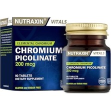 Die Grup Nutraxin Vitals Chromum Picolinate 200 Mcg 90 Tablet Takviye Edici Gıda