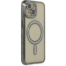 Apple Iphone 15 Kılıf Joke Simli Magneticsafe Kılıf - Gri