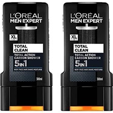 Die Grup L’oréal Paris 2'li Men Expert Total Clean 5'i 1 Arada Kömürlü Duş Jeli (2 x 300 Ml)