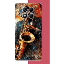 Aksesuarist Redmi Note 14 Pro Plus Uyumlu Renkli Tenor Saksafon Baskılı Silikon Kılıf
