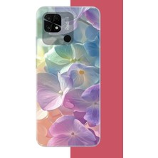 Aksesuarist Redmi 10C - Poco C40 Uyumlu Renkli Çiçek2.jpeg Baskılı Silikon Kılıf