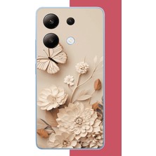 Aksesuarist Redmi Note 13 4g Uyumlu Duvardaki Kelebek Baskılı Silikon Kılıf