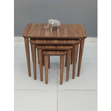 Deniss Home Dörlü Mdf Ahşap Zigon Sehpa Kahverengi