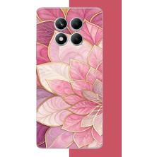 Aksesuarist Redmi Note 14 Pro 5g Uyumlu Pembe Yaprak Baskılı Silikon Kılıf