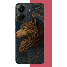 Aksesuarist Redmi 13C Uyumlu Kurt Baskılı Silikon Kılıf