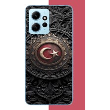 Aksesuarist Redmi Note 12 4g Uyumlu Türk Rozet Baskılı Silikon Kılıf
