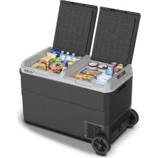 Die Grup Iceco MCD95D 12/24VOLT 95 Litre Kompresörlü Çift Bölmeli Tekerlekli Outdoor Oto Buzdolabı/dondurucu