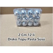 Die Grup Bp Bizden Pastacılık Disko Topu Pasta Süsü 2 cm 12 Li Çok Renkli
