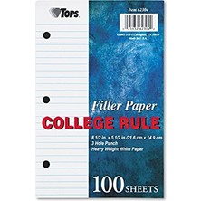 Die Grup Tops Notebook Filler Kağıt, Çizgili, 21,6 x 14 Cm, Delikli, Schwergewicht, 100 Yaprak/paket (62304)