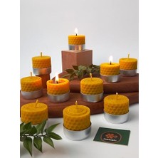 Die Grup Petekoğlu (12 Adet) Sarma Tealight Mum 3,5cm X3CM Doğal Petek Balmumu Mum