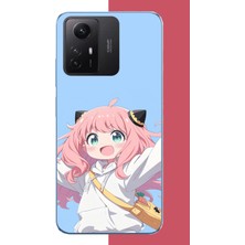 Aksesuarist Redmi Note 12S Uyumlu Kawaii Pembe Saçlı Kız Baskılı Silikon Kılıf