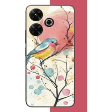 Aksesuarist Redmi 13 Uyumlu Renkli Kuş Baskılı Silikon Kılıf