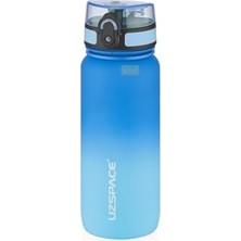 Die Grup Uzspace 650ML Çift Renkli Sızdırmaz Bpa Içermez Kilitlenebilir Kapaklı Motivasyonel Tritan Su Matarası (Lacivert-Açık Mavi)