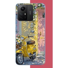 Aksesuarist Redmi Note 12S Uyumlu Sarı Mobilet Baskılı Silikon Kılıf