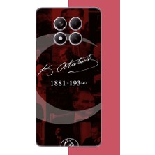 Aksesuarist Redmi Note 14 Pro Plus Uyumlu Atatürk Imza Baskılı Silikon Kılıf