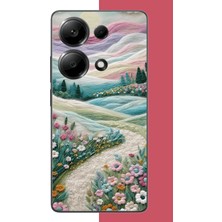 Aksesuarist Redmi Note 13 Pro 4g Uyumlu Çiçekli Plato Baskılı Silikon Kılıf