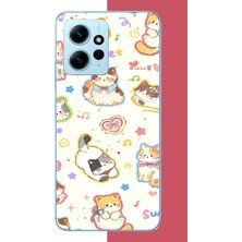 Aksesuarist Redmi Note 12 4g Uyumlu Tatlı Kediler Baskılı Silikon Kılıf