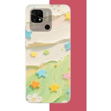 Aksesuarist Redmi 10C - Poco C40 Uyumlu Tuvalde Renkli Yıldız Baskılı Silikon Kılıf