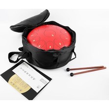 Die Grup JTN-1213 13 Ses Ton Çelik Handpan Tongue Davulu, 12 Inç, Kırmızı