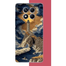 Aksesuarist Redmi Note 14 Pro Plus Uyumlu Mavi Bulutlu Deniz Feneri Baskılı Silikon Kılıf