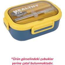 Tohana Paslanmaz Çelik Dikdörtgen Çatal ve Kaşıklı Premium Yemek Taşıma Kabı 800 ml