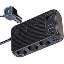 Die Grup Araç Çakmaklık Çoğaltıcı USB Type-C Şarj Aleti MT-A9875 Siyah ile Uyumlu