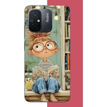Aksesuarist Redmi 12C Uyumlu Kitapçı Kız Baskılı Silikon Kılıf