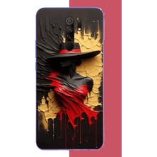 Aksesuarist Redmi 9 Uyumlu Gölgedeki Kadın Baskılı Silikon Kılıf