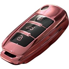 Die Grup Autohan Keys Audi A1 A3 A4 A5 A6 A7 Q3 Q5 Q7 ile Uyumlu Nano Anahtar Koruma Kılıfı, Pembe, Araç Özel Tasarım