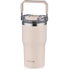 Die Grup Dıller 620 ml Tek Kapak Çift Kullanım Pipetli/pipetsiz Taşıma Kulplu Mug/çelik TERMOS-FFDILLERD9168