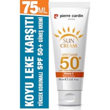 Die Grup Pierre Cardin Spf 50 Leke Karşıtı Yüksek Koruyucu Yüz Güneş Kremi 75 ml Normal ve Kuru Ciltler Için
