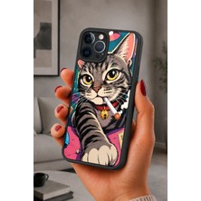 BG AKSESUAR iPhone 13 Pro Max Uyumlu Kedi Desenli Kamera Korumalı Darbelere Dayanıklı Kılıf