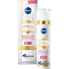 Die Grup Nıvea LUMINOUS630 Leke Karşıtı Gündüz Bakım Kremi 40ML, SPF50 Yüksek Güneş Koruyucu, Hyaluronik Asit, E Vitamini, Hassas Cilt, Yüz Güneş Koruyucu, Koyu Leke, Güneş Lekesi Karşıtı