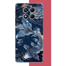 Aksesuarist Redmi Note 14 Pro 5g Uyumlu Mavi Yüzen Balık Baskılı Silikon Kılıf