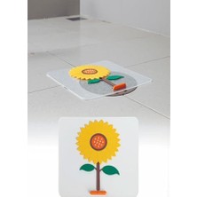 Die Grup Tineke Ayçiçeği Kare Silikon Kötü Koku Önleyici Gider Kapağı – Banyo, Mutfak, Balkon Lavabo Tıpası 14,5X14
