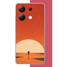 Aksesuarist Redmi Note 13 4g Uyumlu Retro Güneş Batımı Baskılı Silikon Kılıf