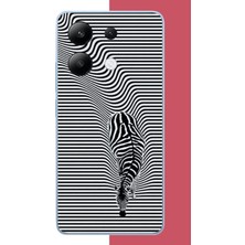 Aksesuarist Redmi Note 13 4g Uyumlu Abstract Zebra Baskılı Silikon Kılıf