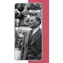 Aksesuarist Redmi Note 13 4g Uyumlu Atatürk Kolaj.jpeg Baskılı Silikon Kılıf