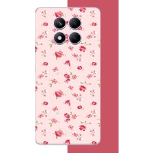 Aksesuarist Redmi Note 14 Pro Plus Uyumlu Pembe Çiçekli Pattern Baskılı Silikon Kılıf